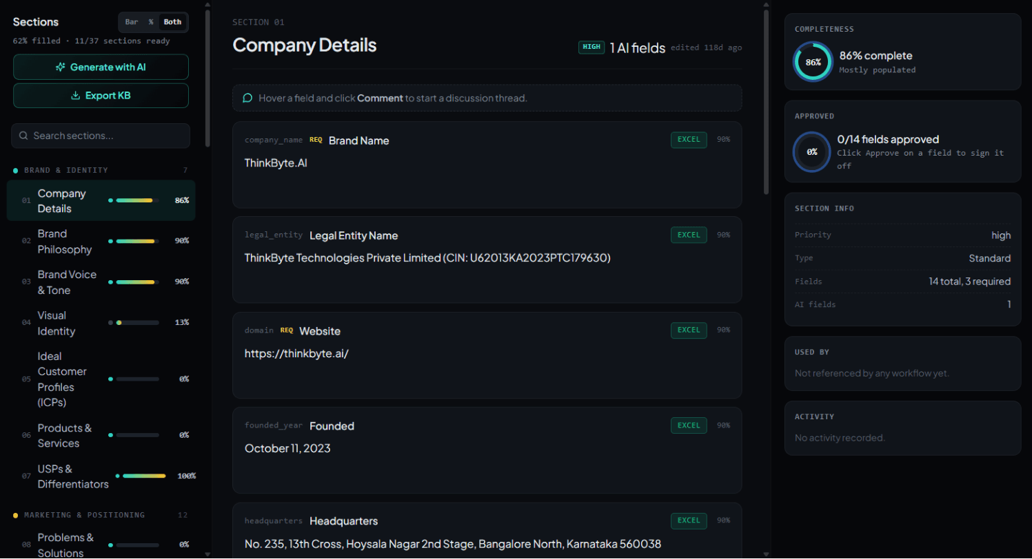 Knowledge base in GrowthByte OS